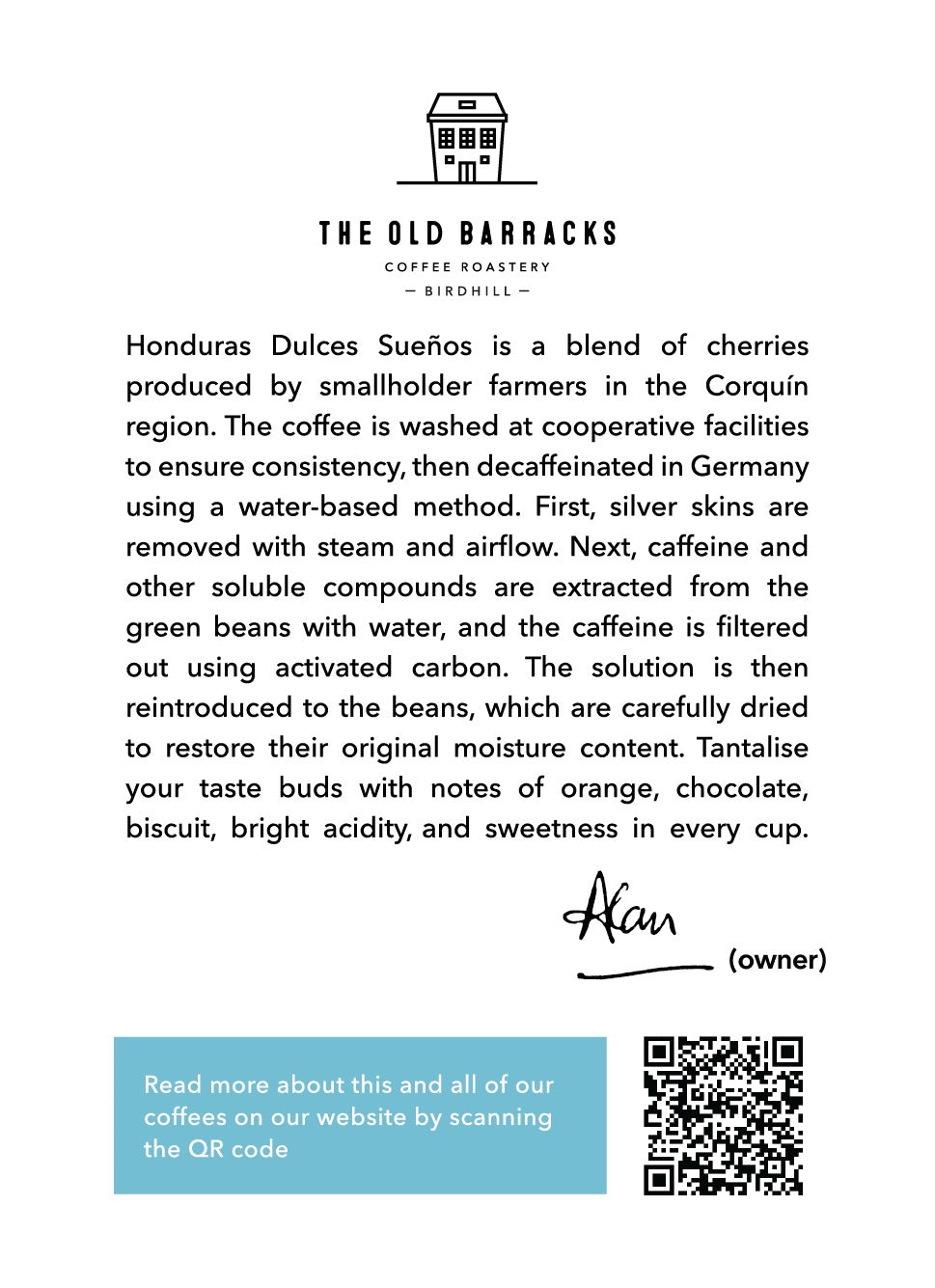 DECAF, Honduras - Dulces Suenos