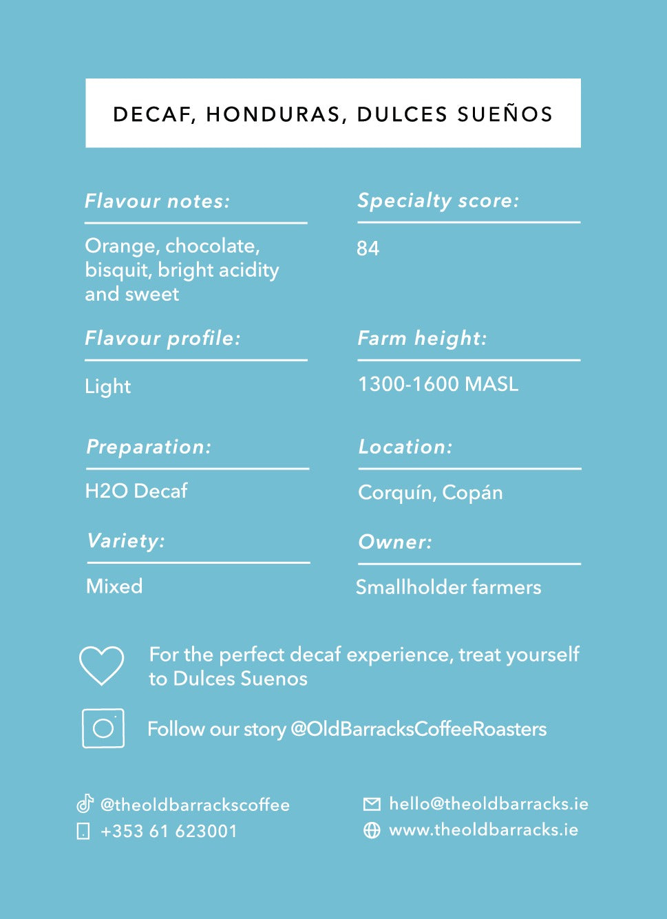 DECAF, Honduras - Dulces Suenos